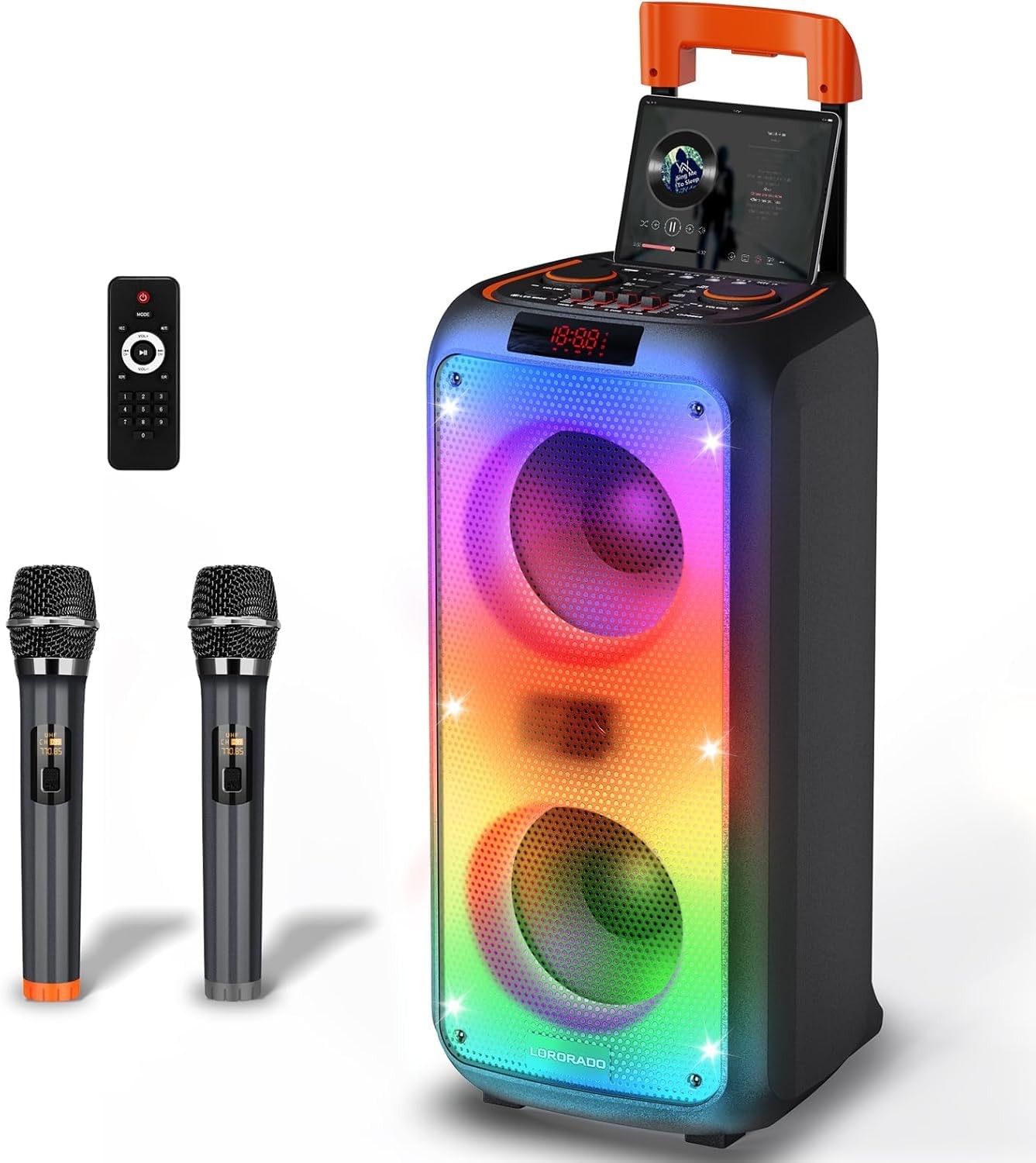 Karaoke Machine for Adults with 2 Wireless Microphones – PA System Party Spea…