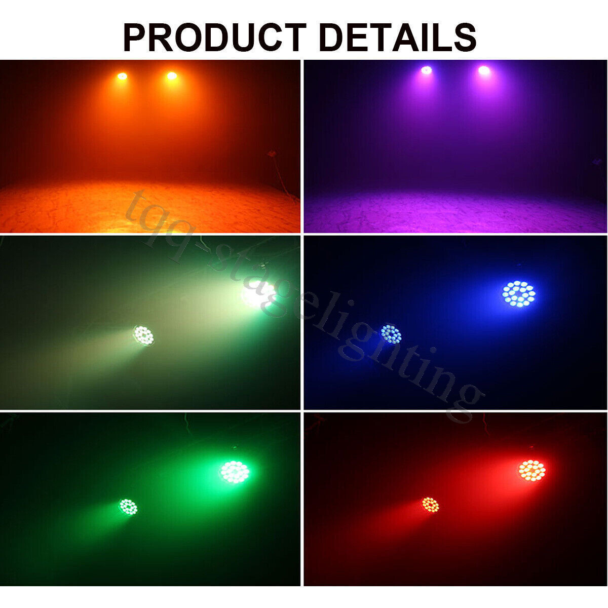 10PCS Waterproof LED Par Light 18x15W RGBWA+UV Outdoor Stage Lights DJ Party