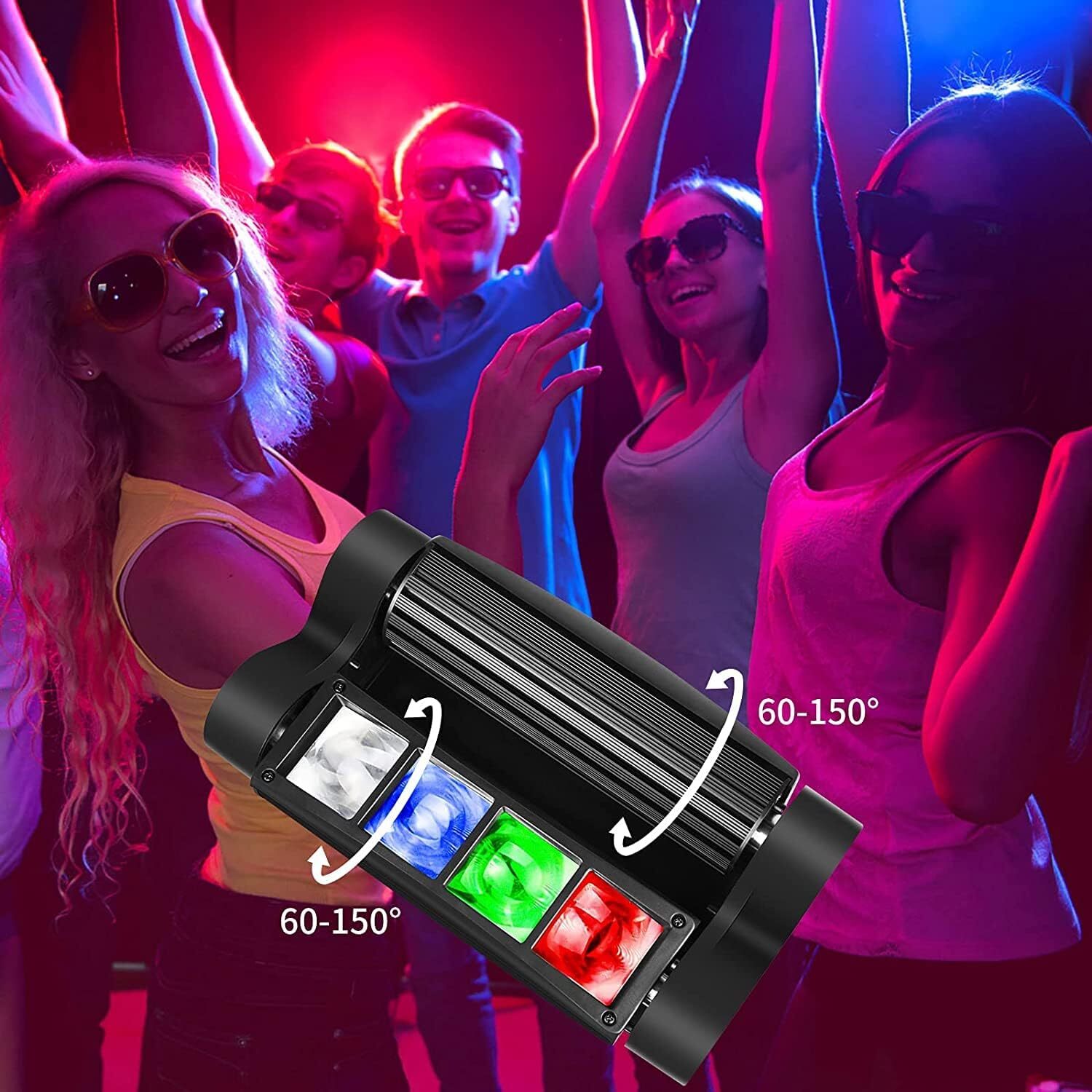180W 8 LED Spider Moving Head Beam Stage Lighting RGBW DMX Disco Party DJ Lights
