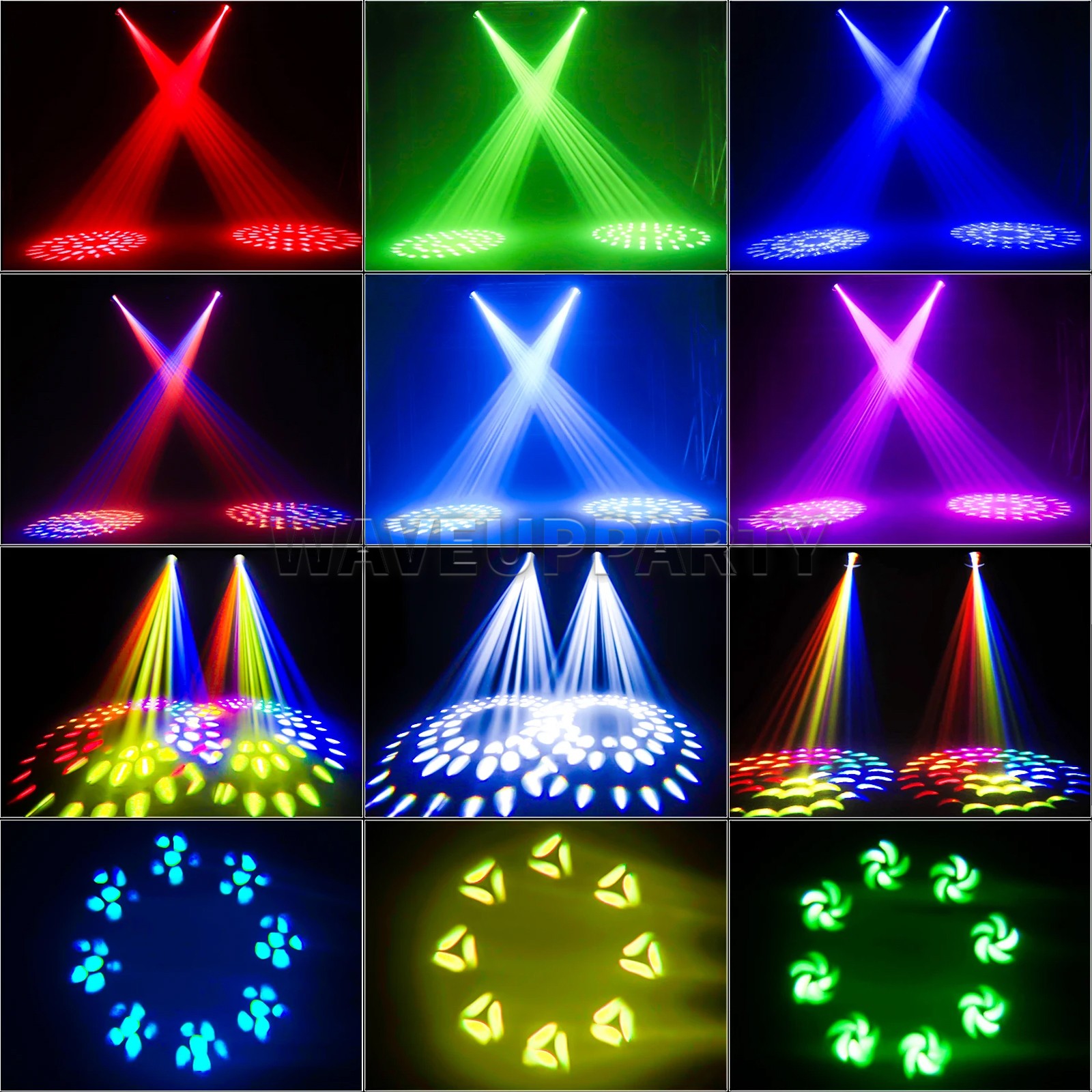 PAIDUN 295W 14R Rainbow Effect Moving Head Light 17Gobo DJ Disco Party Wedding