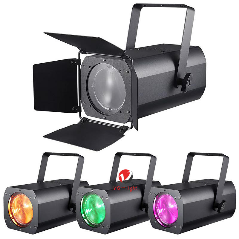 2PC 200W COB LED RGBW Zoom Par Light DMX Spotlights W/Barndoor DJ Stage Lighting