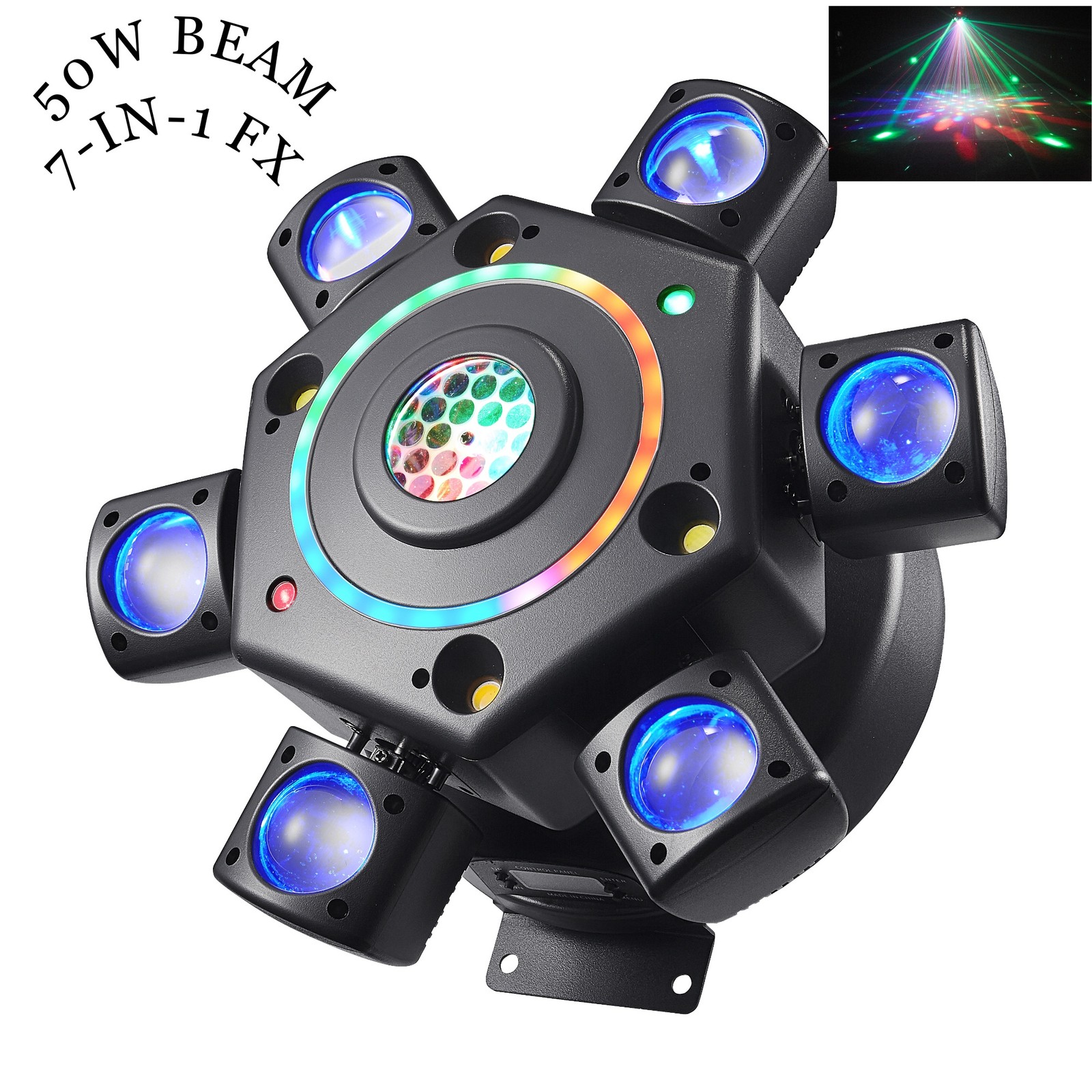 50W LED Moving Head Light 7-in-1 with DMX512 & Sound Active – Stage Lighting