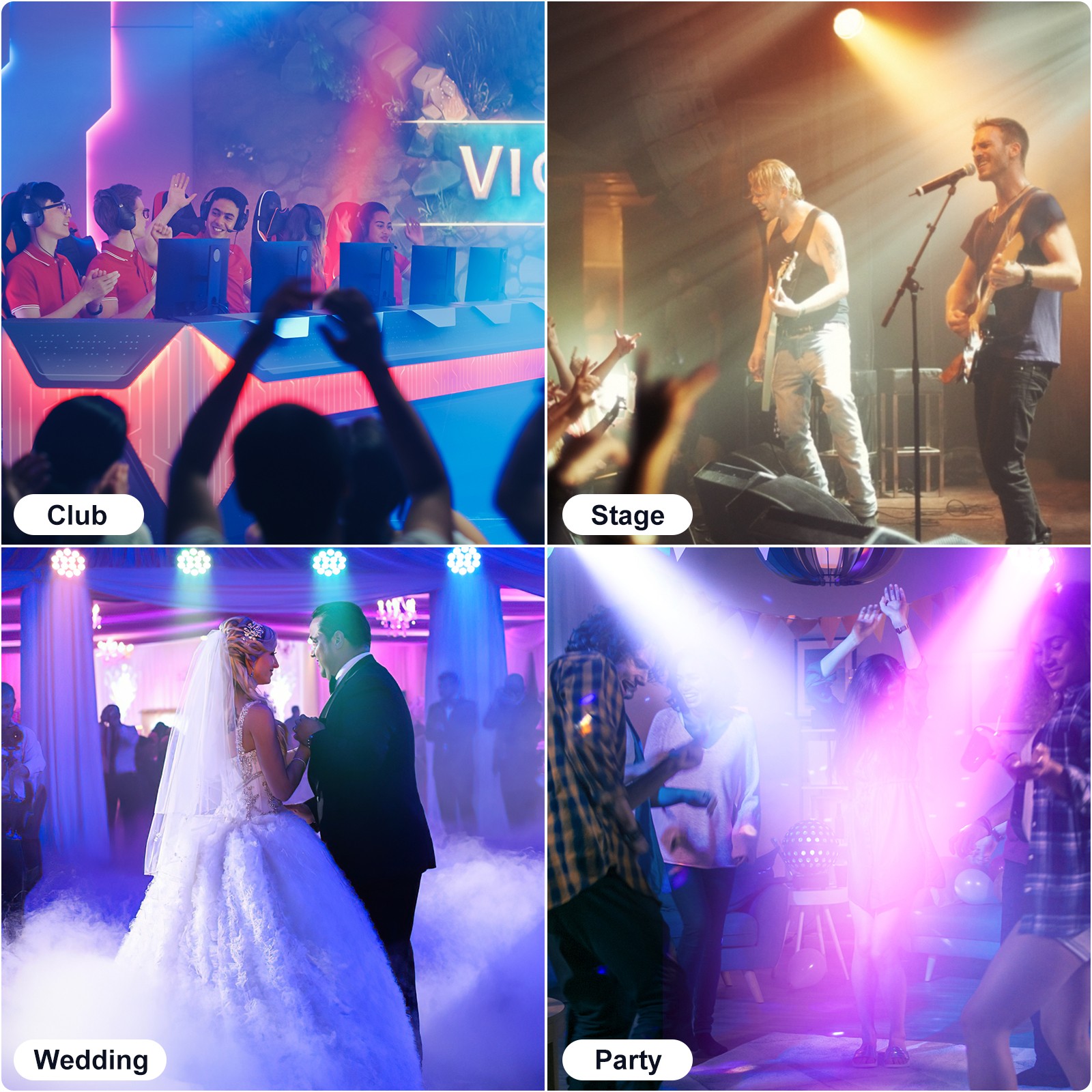 230W Stage PAR Light RGBWA UV DMX Beam Wash Lighting Party DJ Disco Light