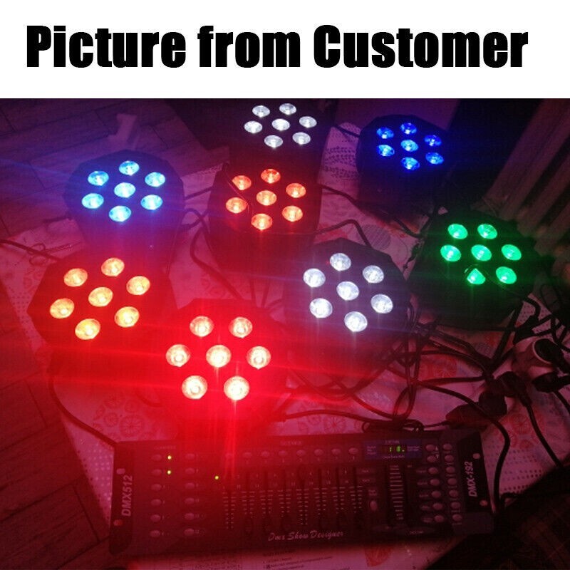 7x18w LED Stage PAR Light RGBW DMX Beam Wash Lighting Club Party DJ Disco Lights