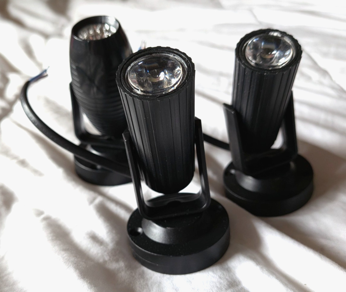 Lot of x3 spotlights RGB + green AC85-265V 1W Mini LED Stage Spotlights MSRP $45
