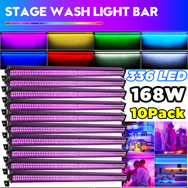 168W RGB 336 LED Wall Wash Light Strobe DMX Stage DJ Beam Light Party Show Light