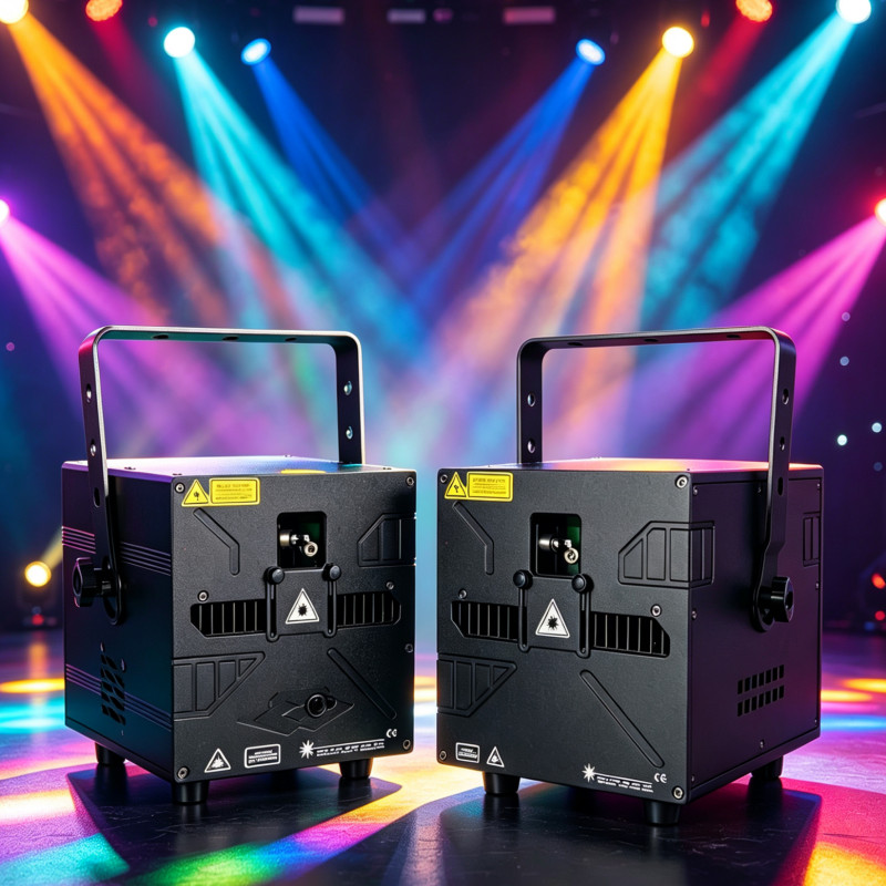2pcs 10W RGB Animation Laser Projector Light 40Kpps ILDA DJ party Stage Lights
