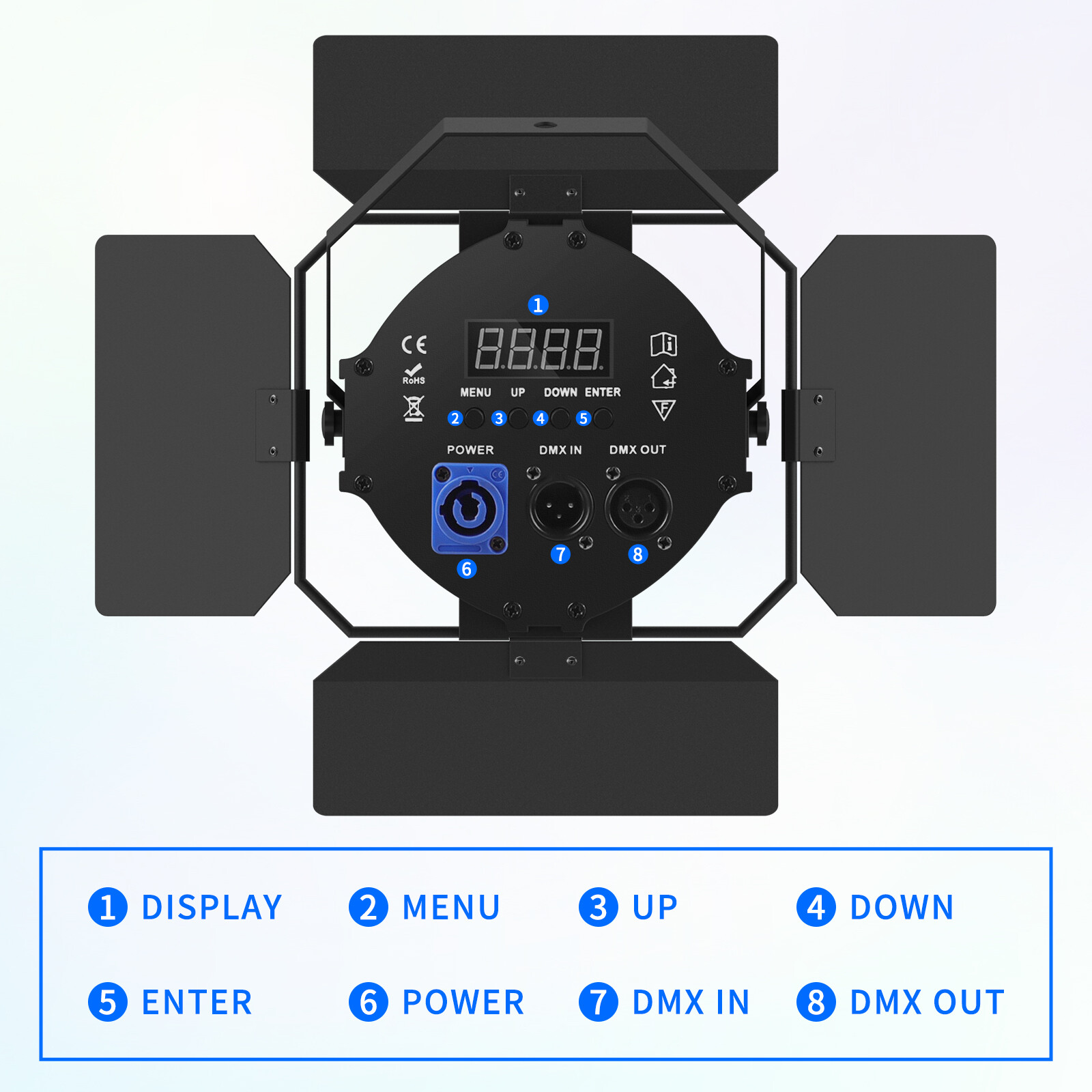 Yiflamefly 200W COB LED Par Light Stage Light Audience Blinder Spot Light DMX