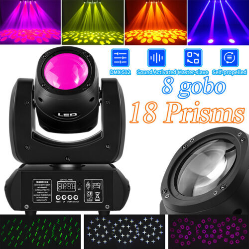 18Prism LED Moving Head Light RGBW Gobo Beam Stage DJ Disco Show DMX Lighting