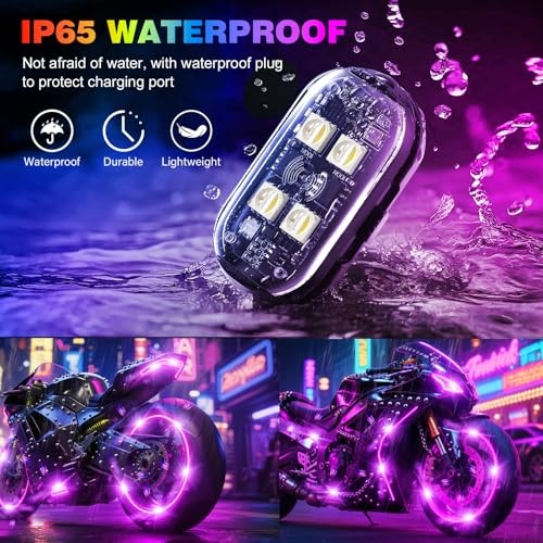 2025 Upgraded 4LEDs 8PCS Wireless LED Lights for Car, Halloween 8PCS (Upgraded)