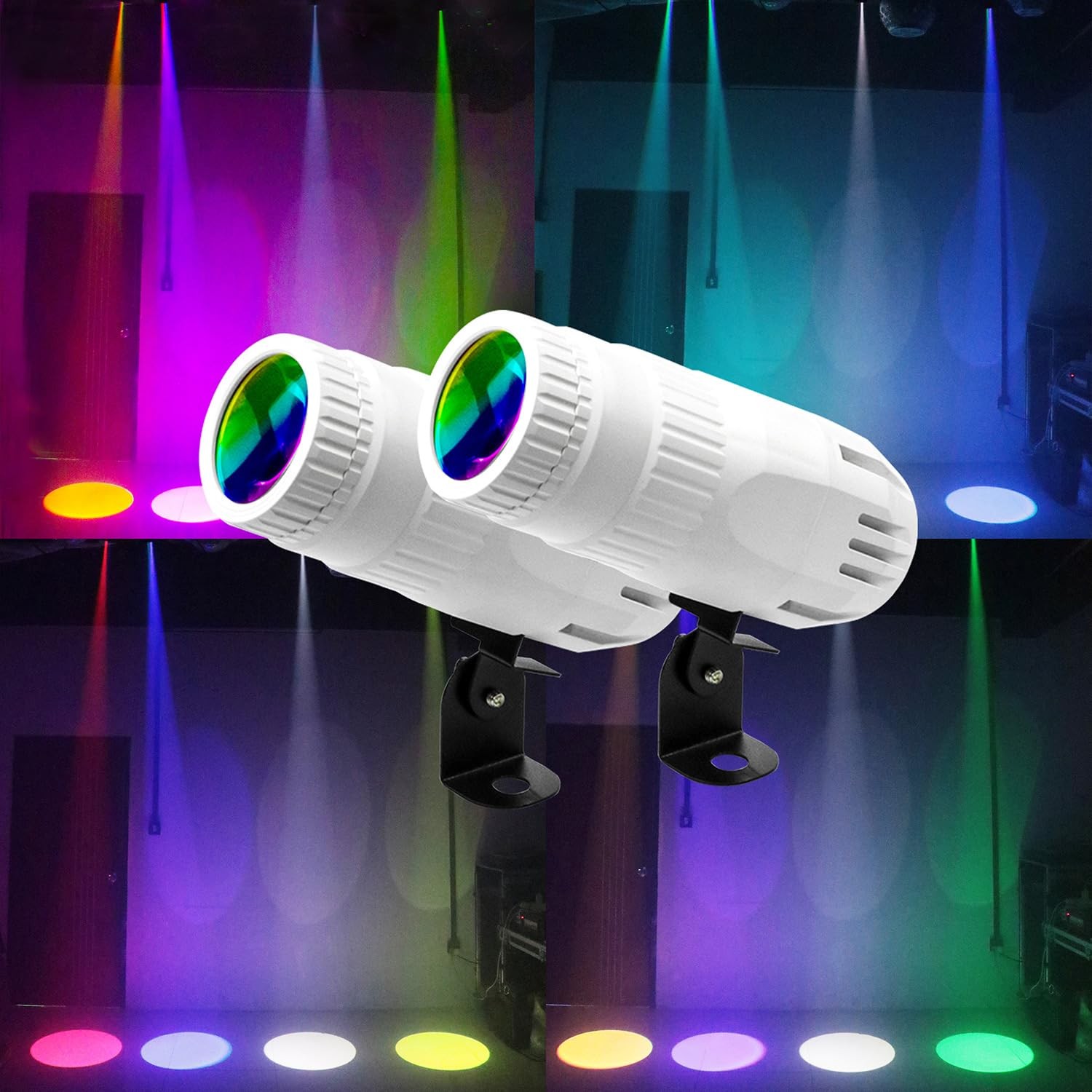 4 in 1 Small Spotlight Mini RGBW LED Beam Pinspot Stage Effect Light White