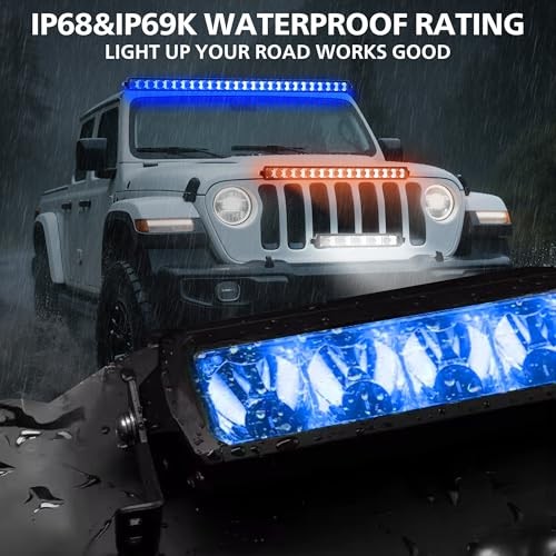 RGB LED Light Bar for Pickup,Multi-Color Flood Spot Combo LED Fog 8 inch