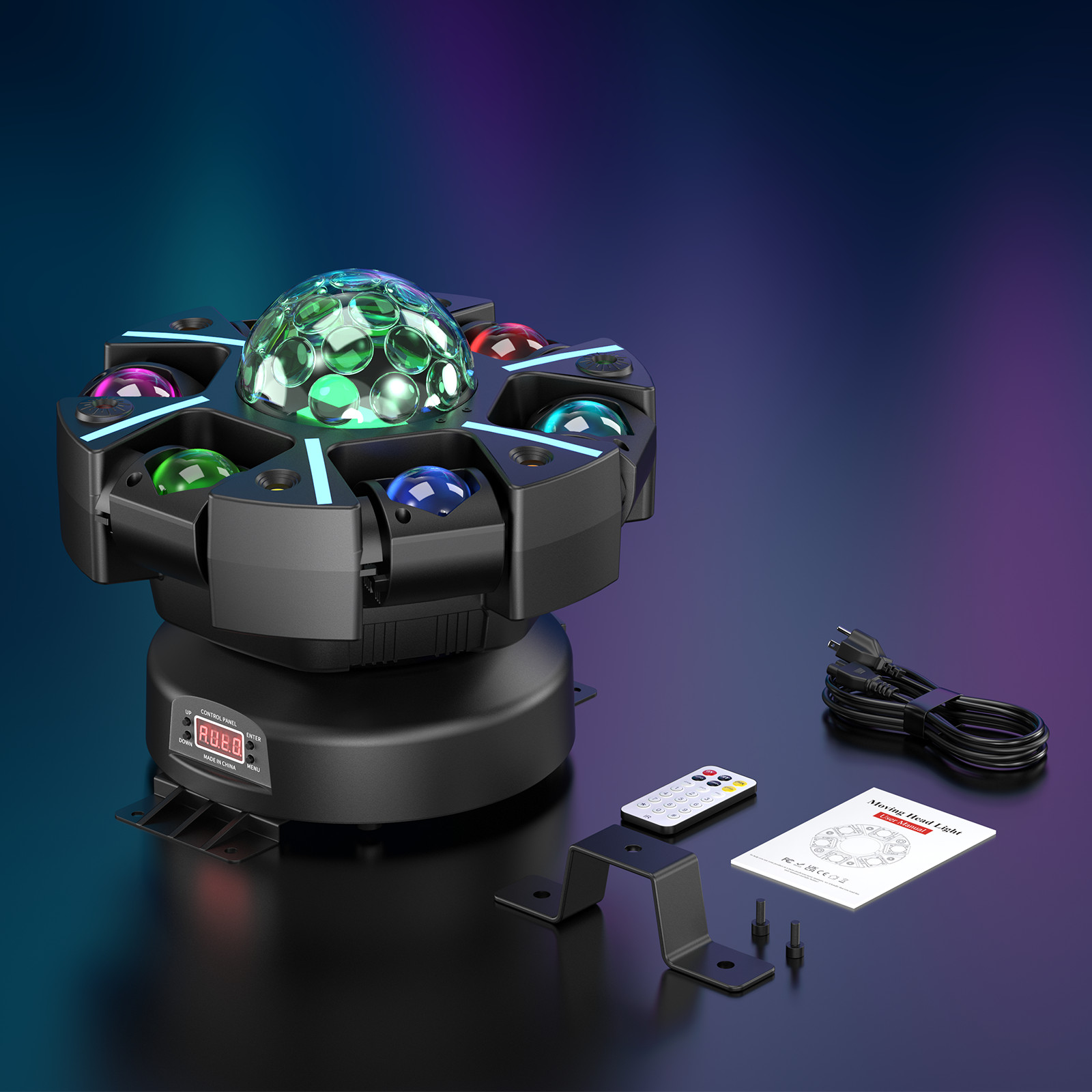 6-Arm 200W DJ Stage Light Magic Ball Laser Beam DMX512 Sound Active Party Beam
