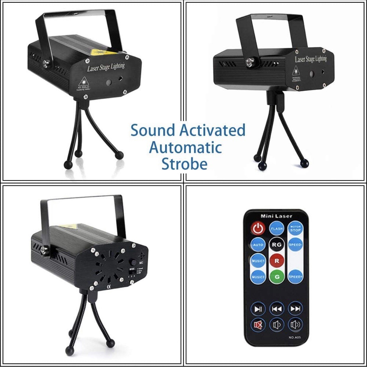 Party lights, Strobe Stage Lights,DJ Lights Sound Activated with Remote Control