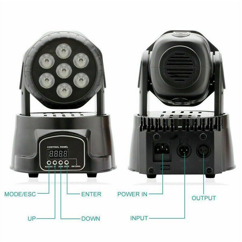 105W RGBW Moving Head Stage Lighting 7LED Wash DMX Beam Bar Disco Party DJ Light