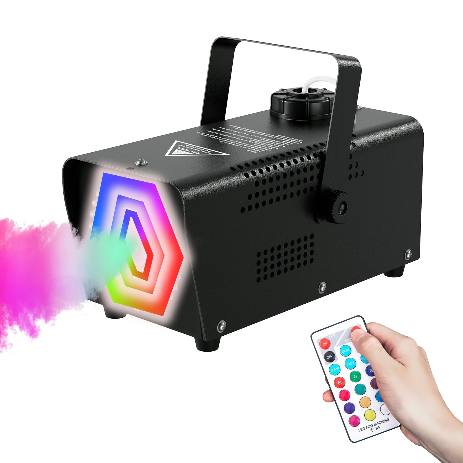 500W Fog Machine with 72 RGB LEDs & Wireless Remote, 2000CFM High Output Smok…