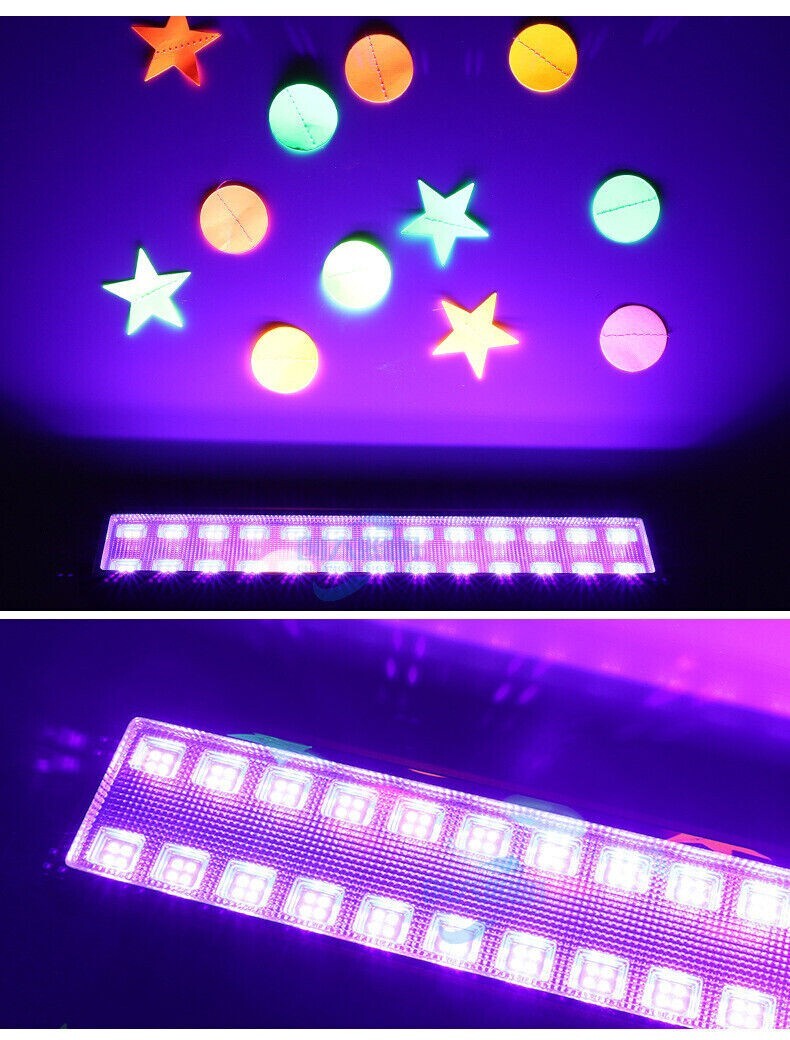 80 LED UV Black Light Bar Fixtures Ultraviolet Lamp Strip US Plug DJ Party Club