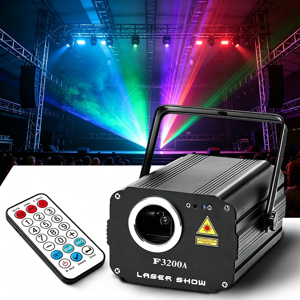 RGB Laser Light Full Color DJ Stage Laser Projector DMX512 Club Party Show App