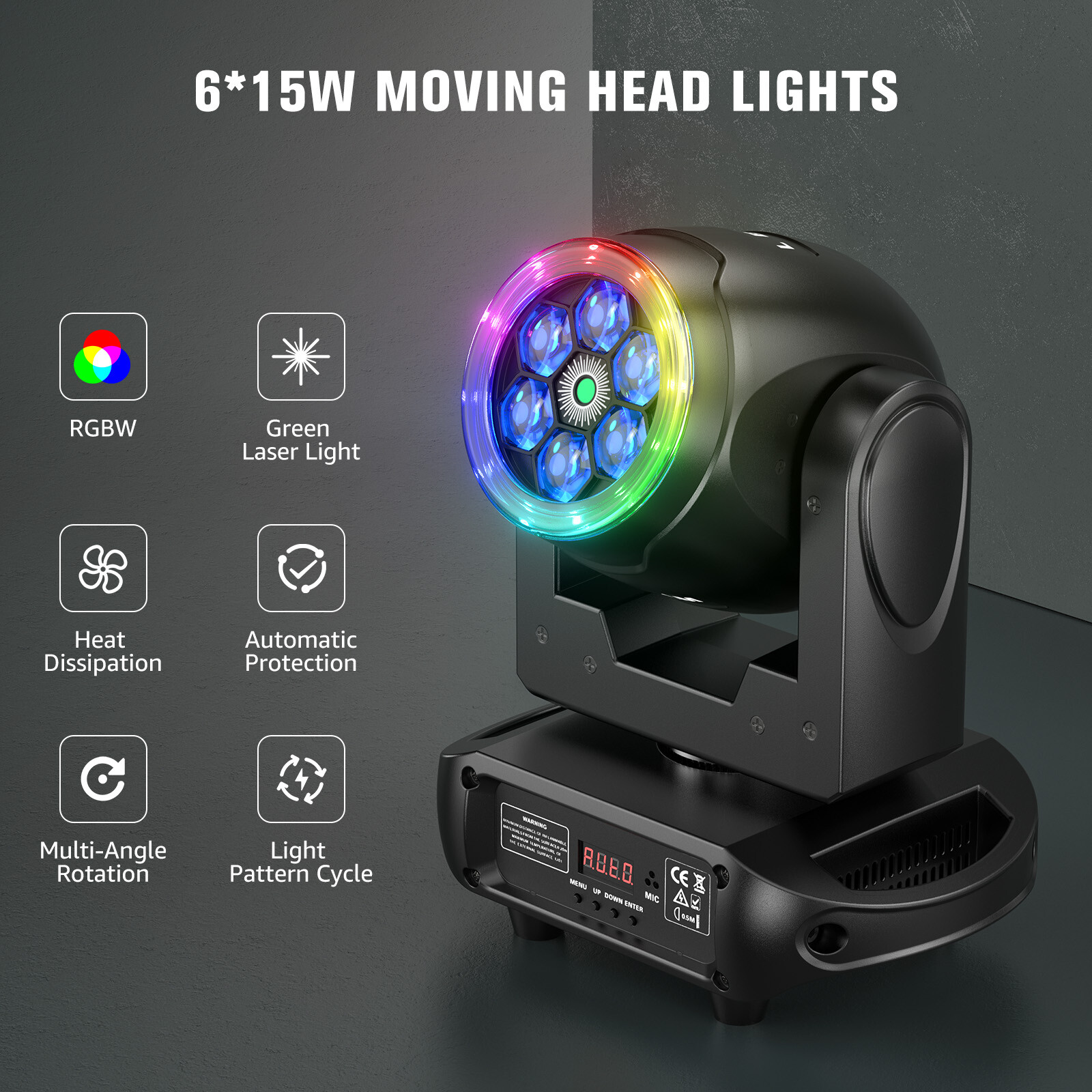140W Bee Eye Laser 6LEDs Moving Head Stage Light RGBW DMX Beam DJ Disco Bar Lamp