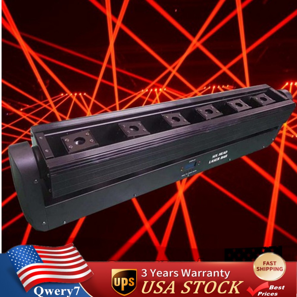 Laser Moving Head Light Bar 6x500mw 6 Eyes Stage Beam DJ Disco Party Light