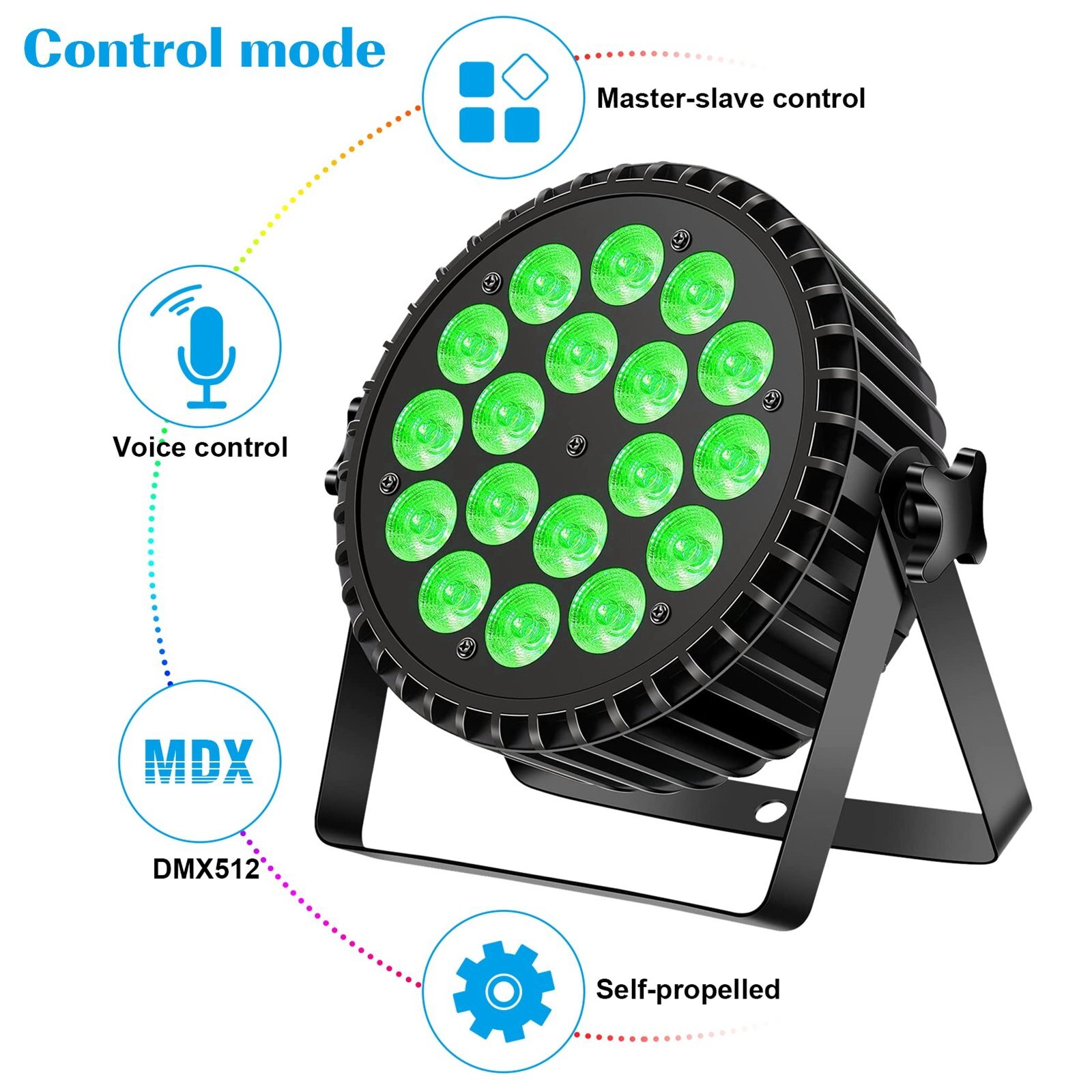 U`King 200W DMX RGBW 18 LED Wash Par Fixture Stage Lights Party Disco Show Lamp