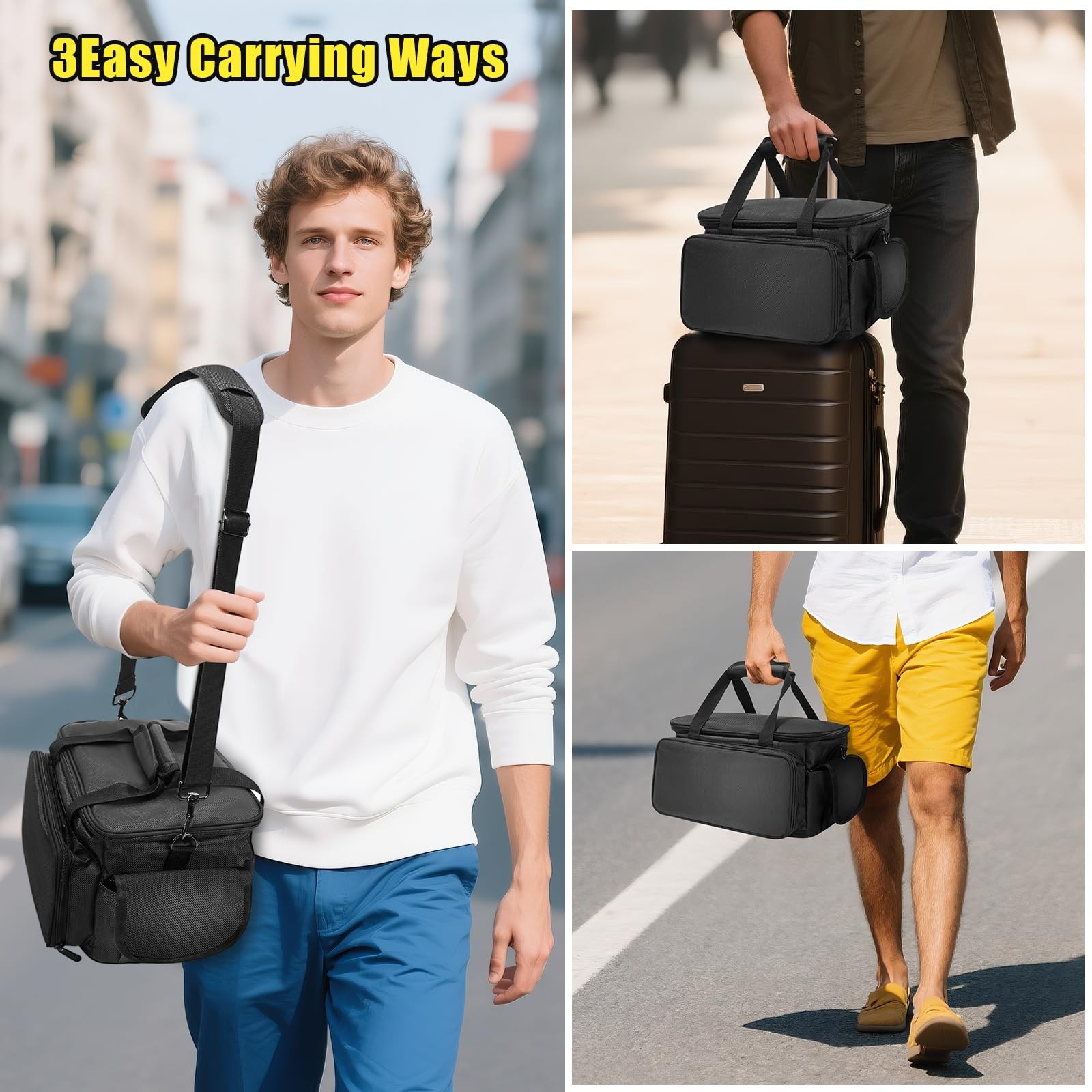 DJ Cable File Bag DJ Cable Organizer Bag Gig Bag with 6 Detachable Dividers f…