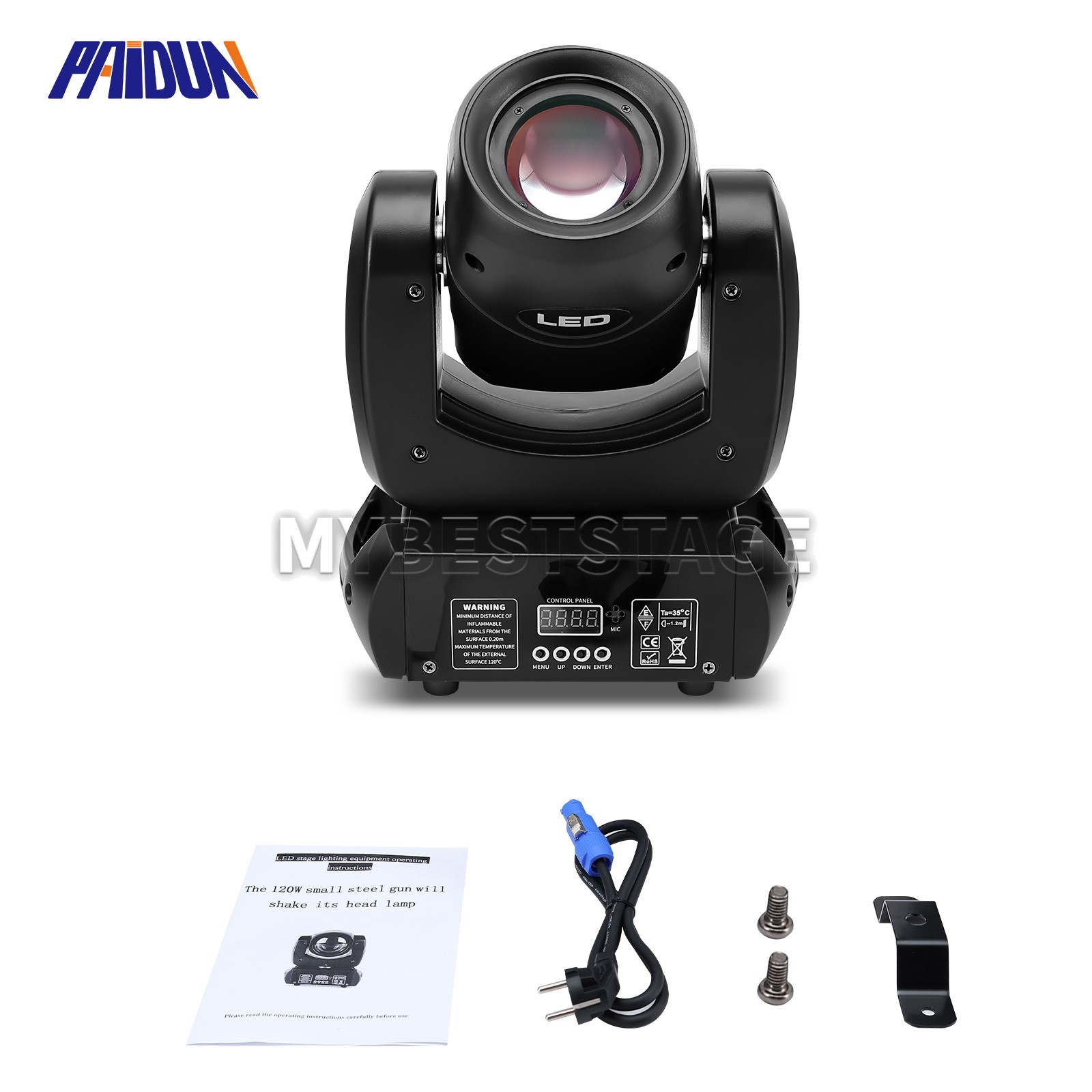 PAIDUN 150W LED Sharpy Beam Moving Head Light 7+1 Gobo DMX Music Control DJ Club