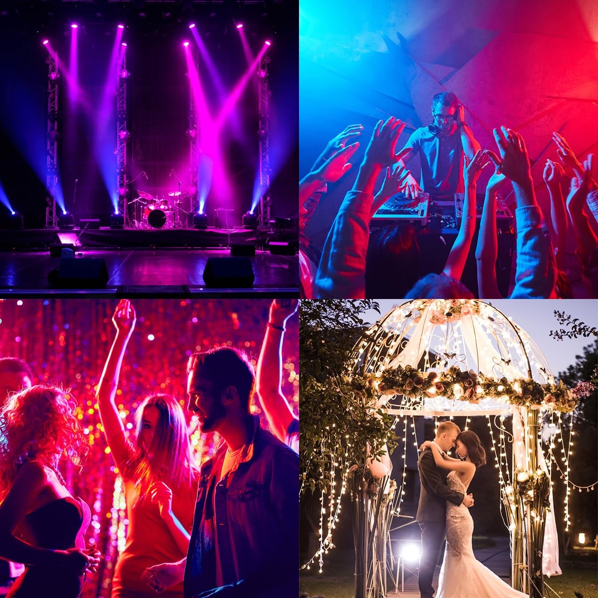 100W Moving Head LED Beam DMX Stage Light with 8 Colors 8 Gobos Rotating Prism E