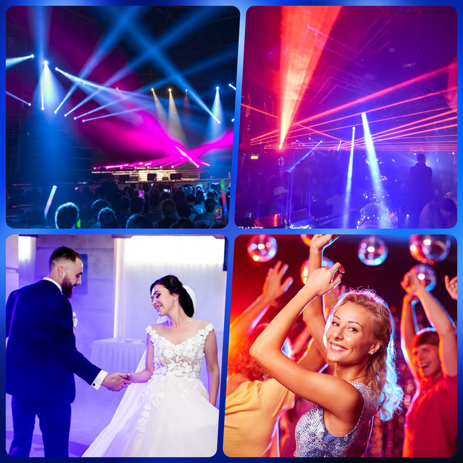230W 7R Beam Moving Head Light 24Prism Gobo Strobe RGBW Color Mixing DJ Lighting