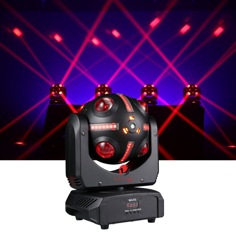 2XNew 120W Mars LED Moving Head Ball Light RGBW Infinite Rotation Stage Lighting