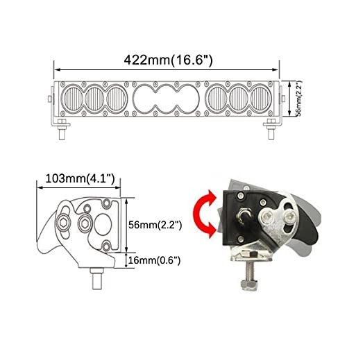 Lightronic Off-Road 16.6″ Single Row 16.6″ Amber/White Spot/Driving Combo Beam