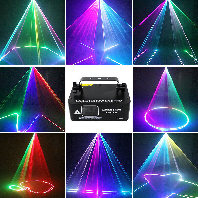 RGB LED Laser Projector Beam DMX Disco dj Stage Light Party Full Colors Scanner
