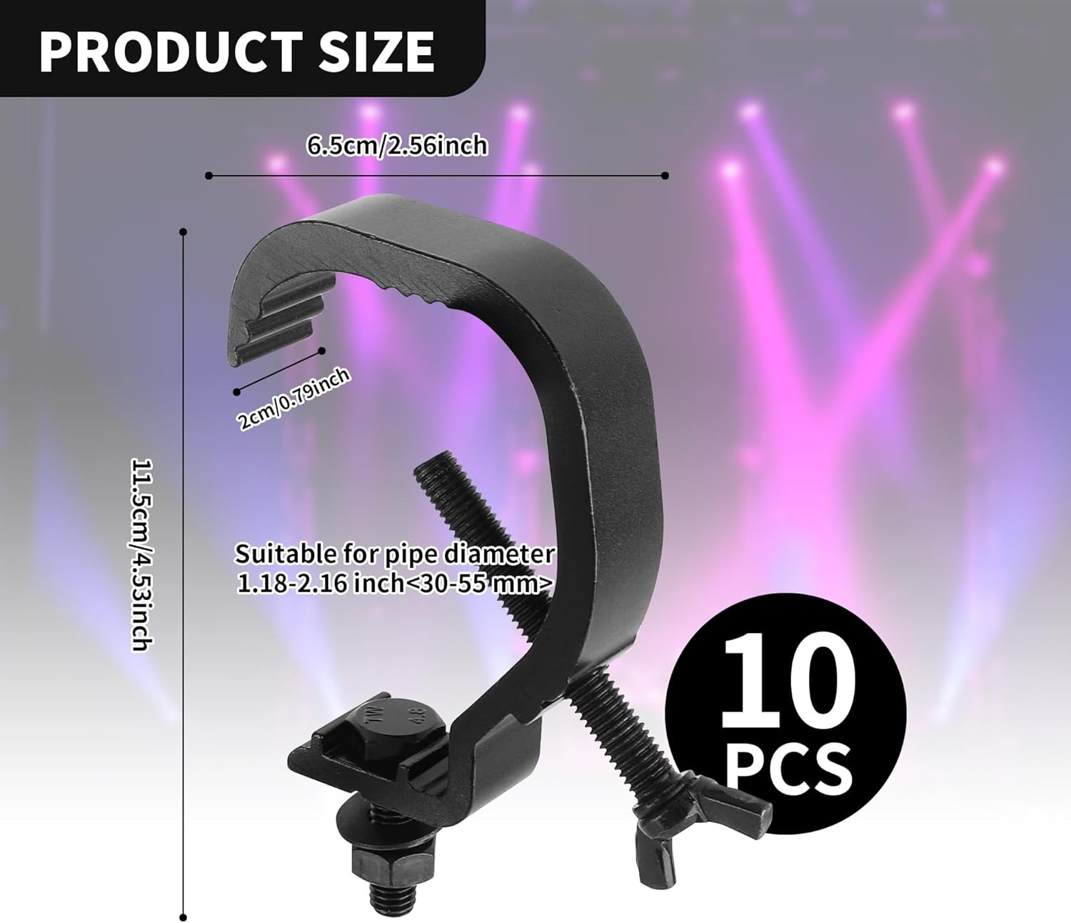 10 Pack Heavy Duty Aluminum Alloy Stage Light Clamp Hook Truss C Clamp for DJ