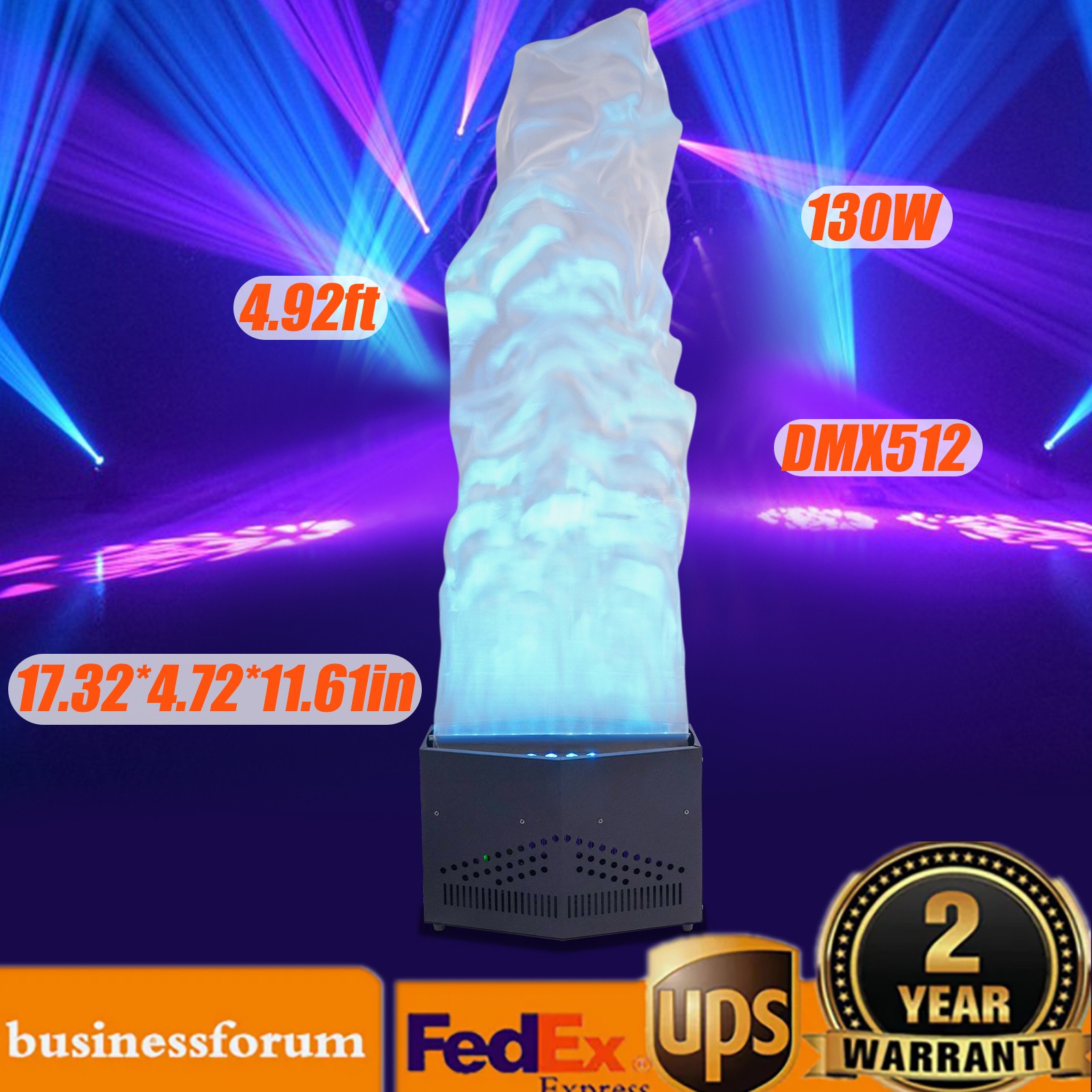 Fake Fire Flame Stage Light 24 LED RGBW 1.5m Cloth Iron Base Effect Lamp DJ