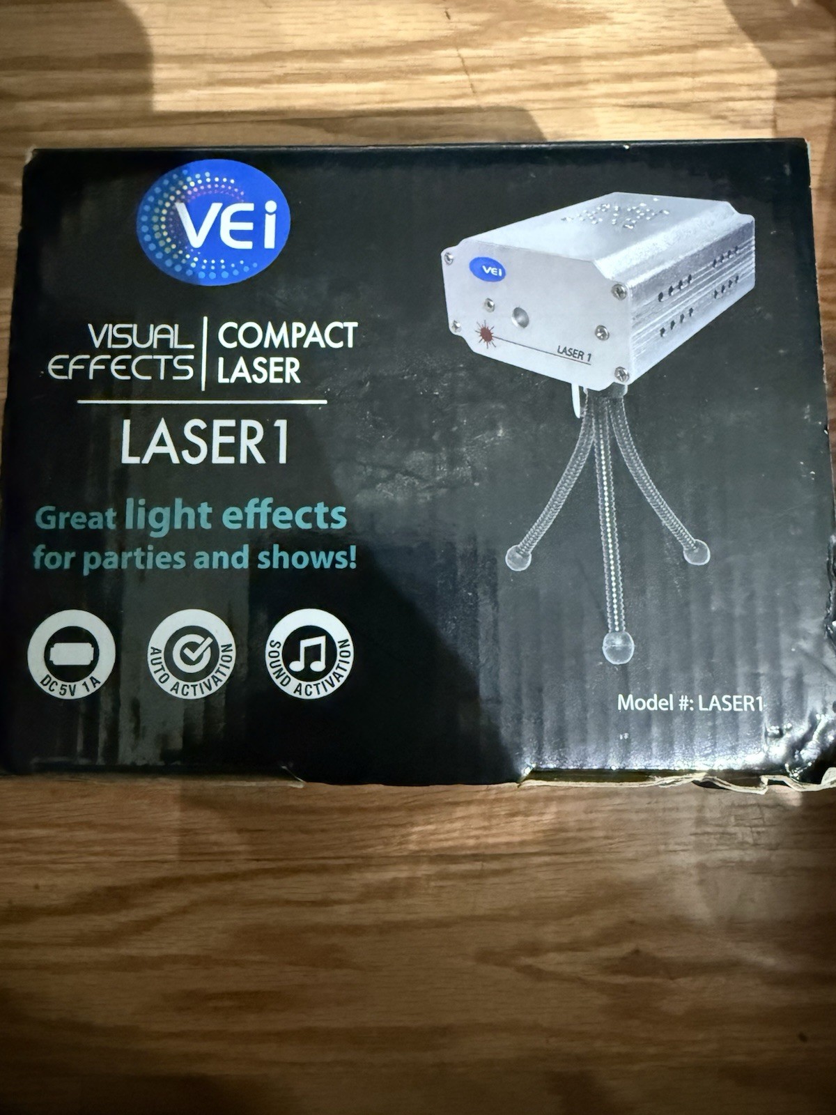 VEI LASER1 Compact Laser Unit Red & Green Sound Activated Auto Strobe Effect