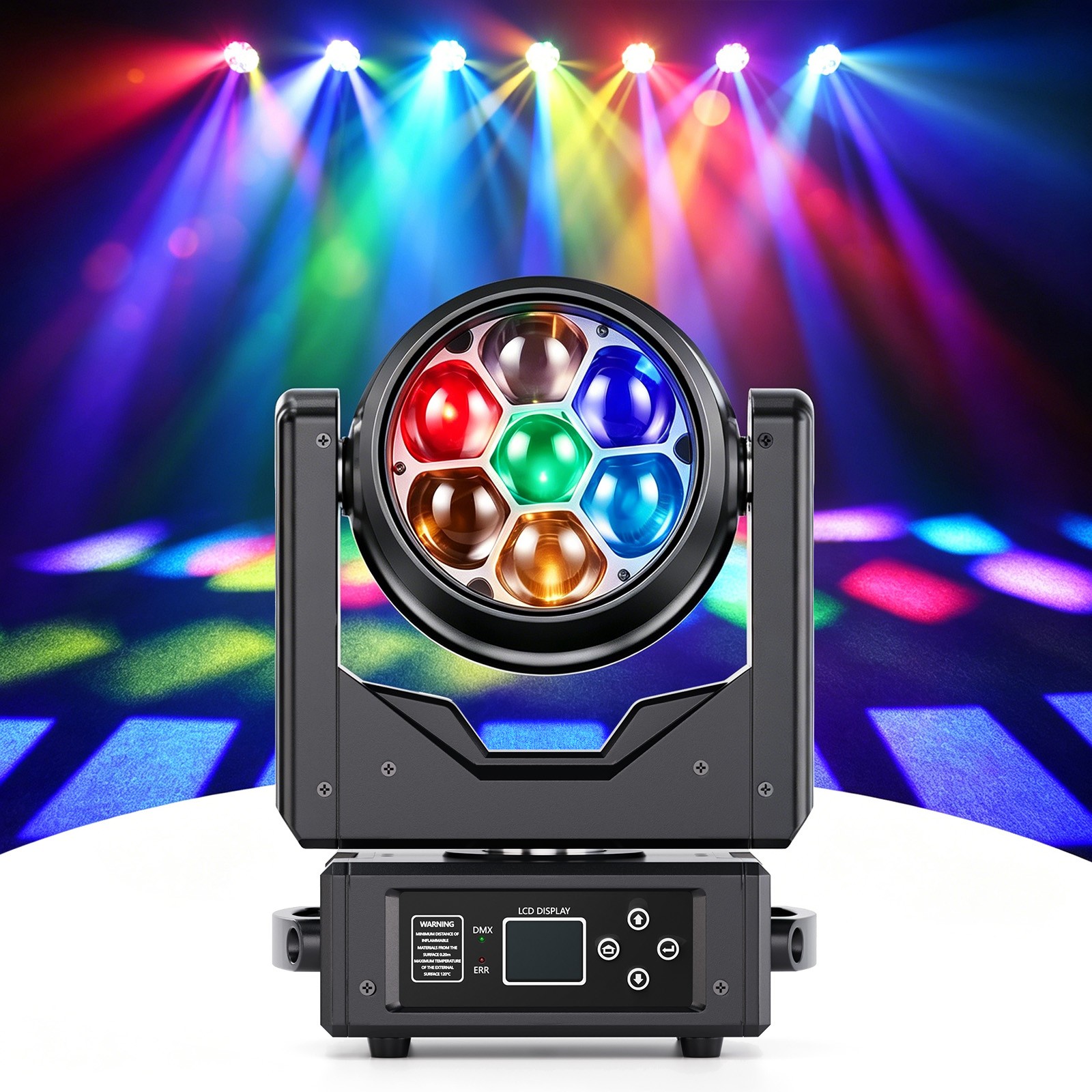 280W 7LED Zoom Moving Head Stage Light RGBW DJ DMX Beam Bar Disco Party Light