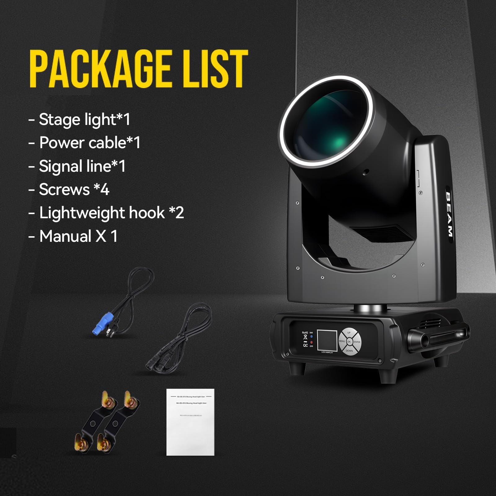 MINGJIE 450W Moving Head Beam Light, DMX Stage Lighting