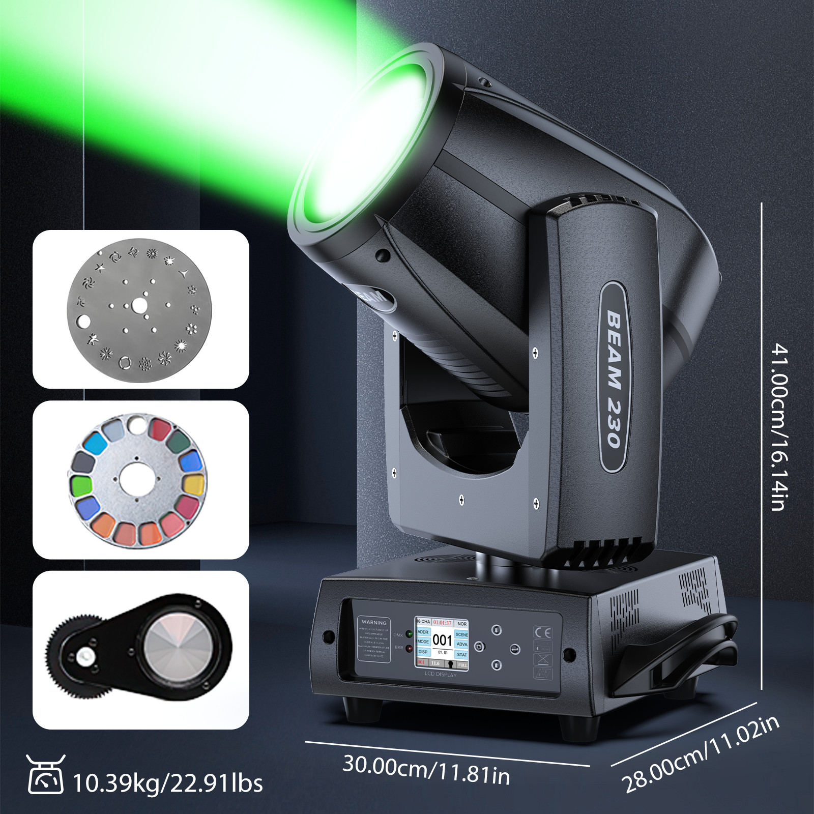 7R 230W Mini Moving Head 24Prisms Beam/Frost/Rainbow Parties Wedding Lighting