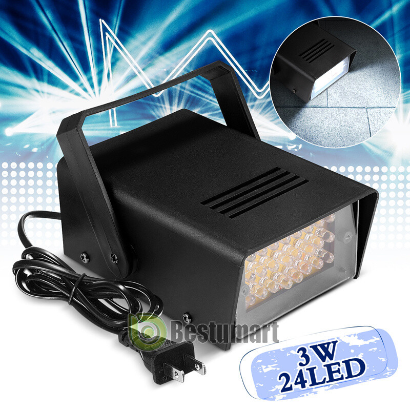 2Pcs 24 LED Mini DJ Strobe Light Single Units Dance Club Stage Light Party Disco
