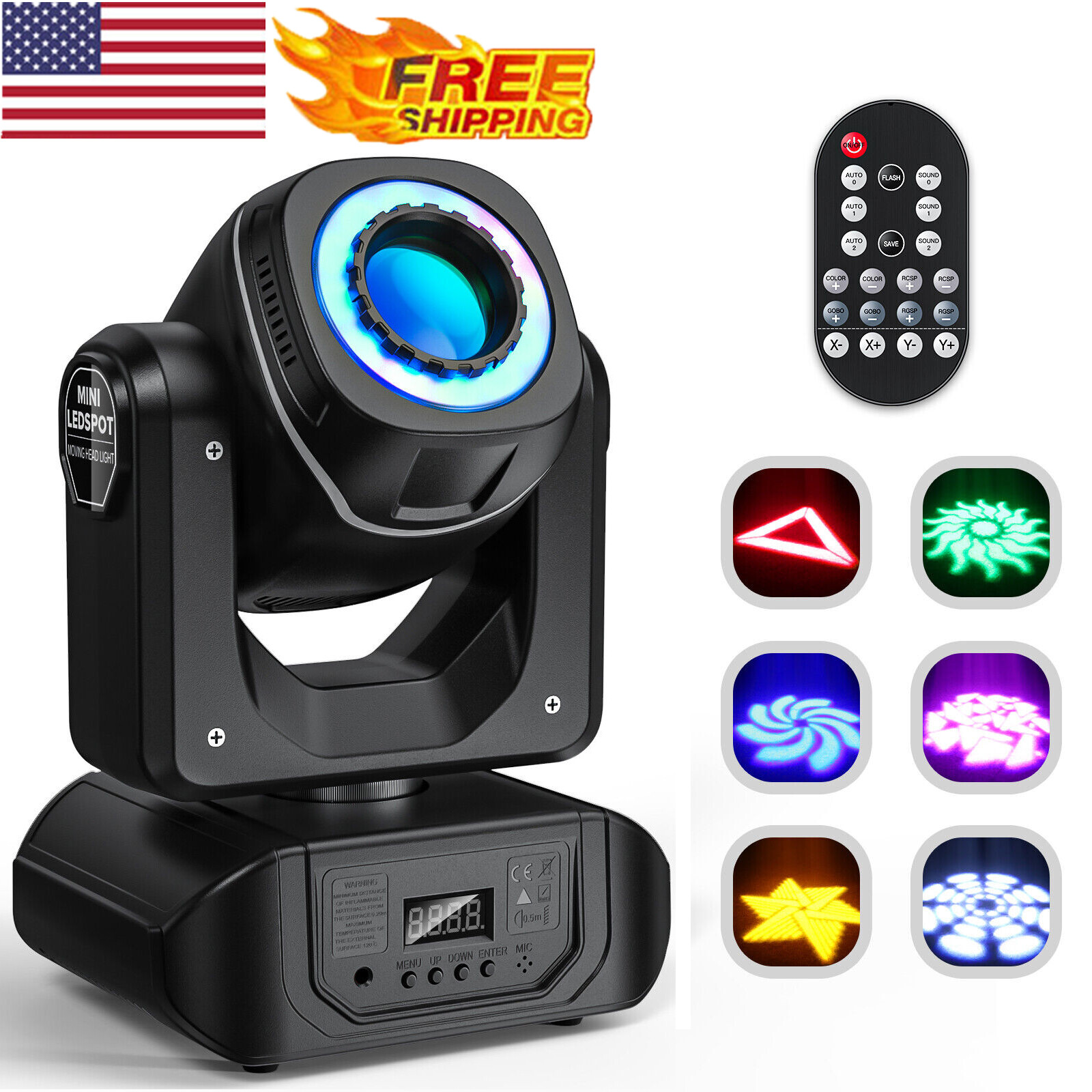 120W RGBW LED Moving Head Stage Light DMX DJ Disco Club Party Beam Spot Lighting