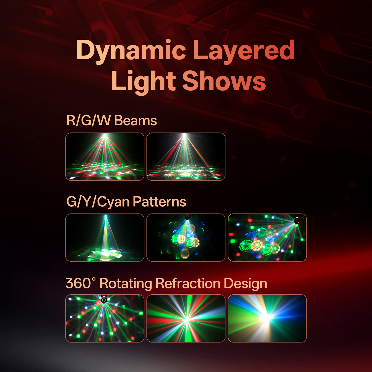 30W LED Stage Light Dynamic Magic Ball Beam Pattern DMX Sound Control Home Party