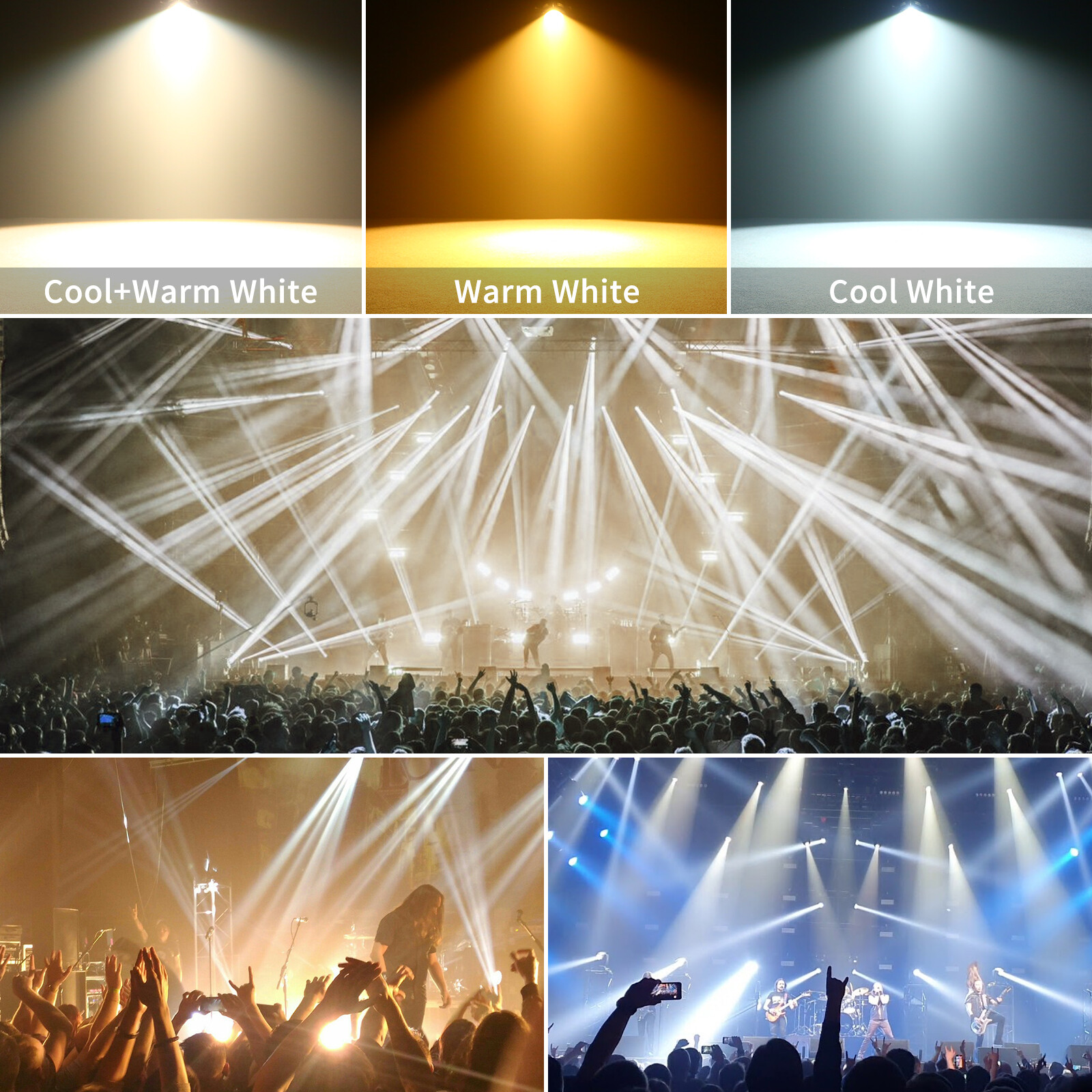 100W COB Par Light Warm White Cool White LED DMX Stage DJ Audience Blinder Light