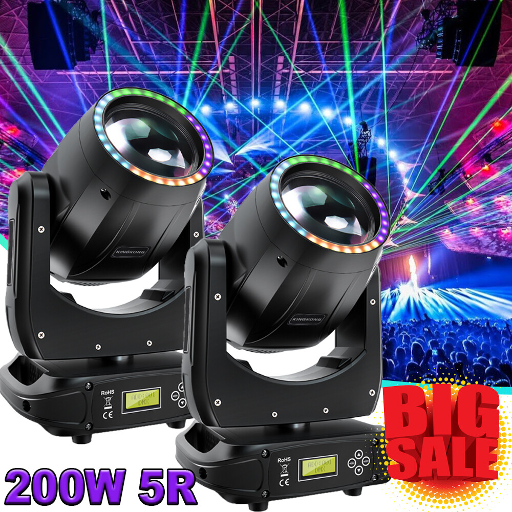 200W LED Moving Head Light RGBW Gobo Beam Stage Spot Lighting DJ Disco Show DMX