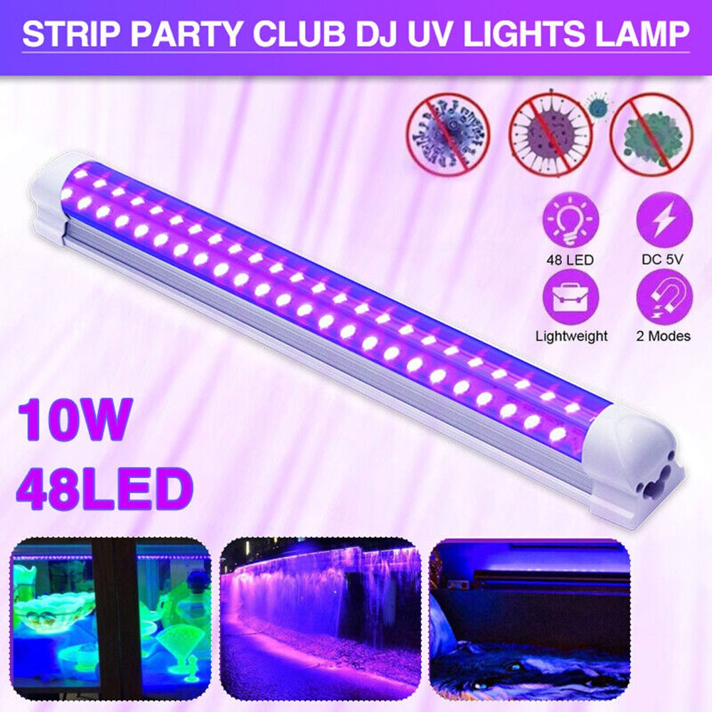 48 LED Ultraviolet Bulb UV Light Bar Club DJ Lamp Black Lights for Party Room