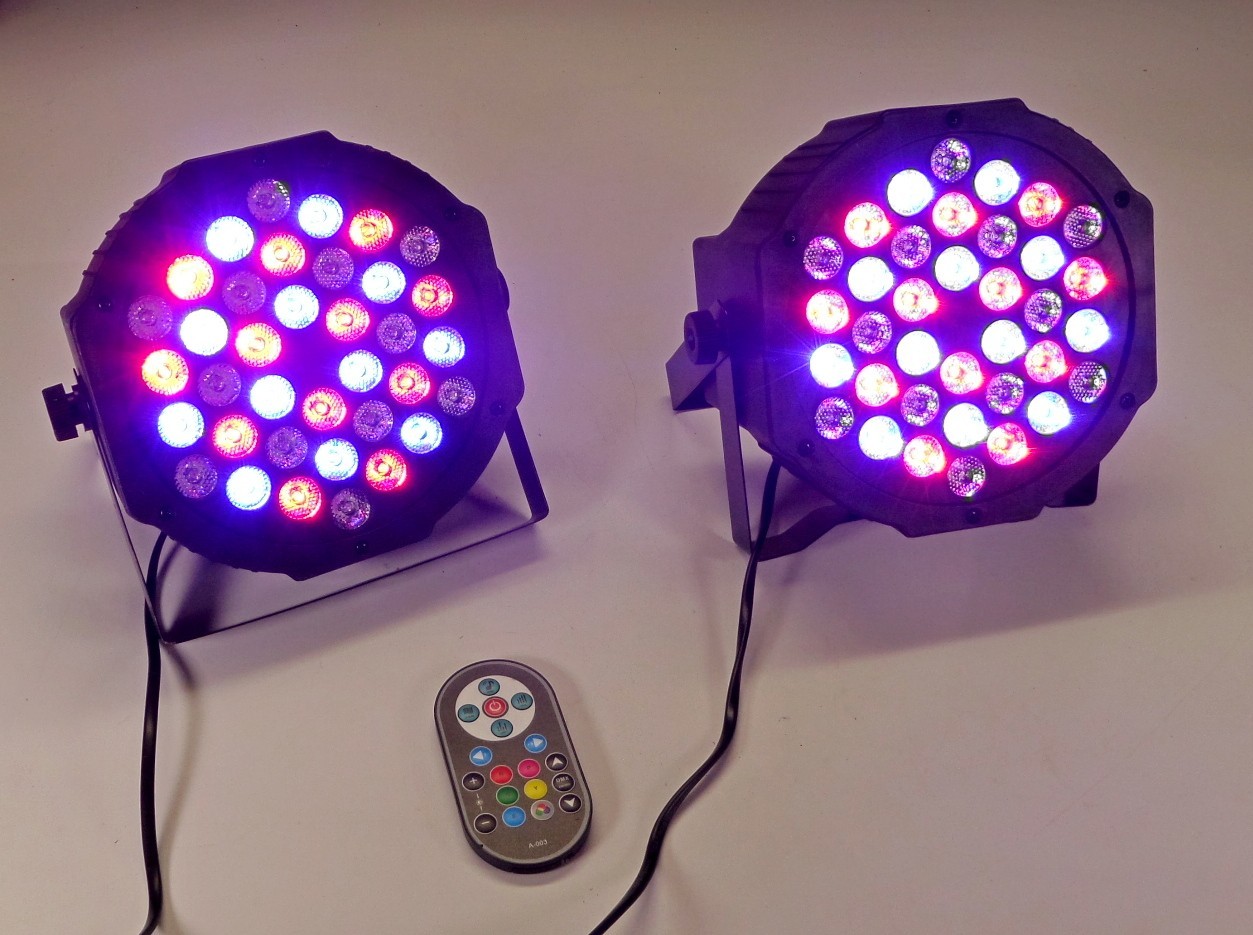 U`King 2 pcs 36LED RGB LED Par Lights, 7 Channel DJ Party Lights with 1 Remote