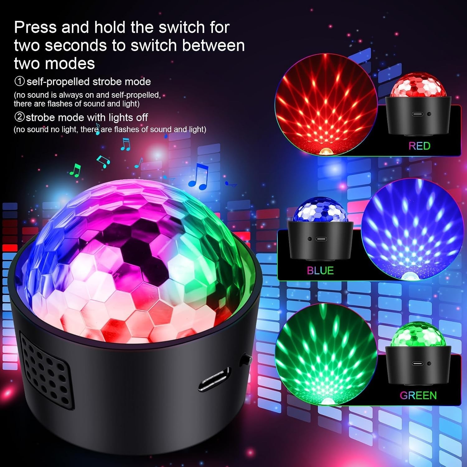 Portable Disco Ball Light with Magnetic Mount – Perfect Party & Kids Night Light