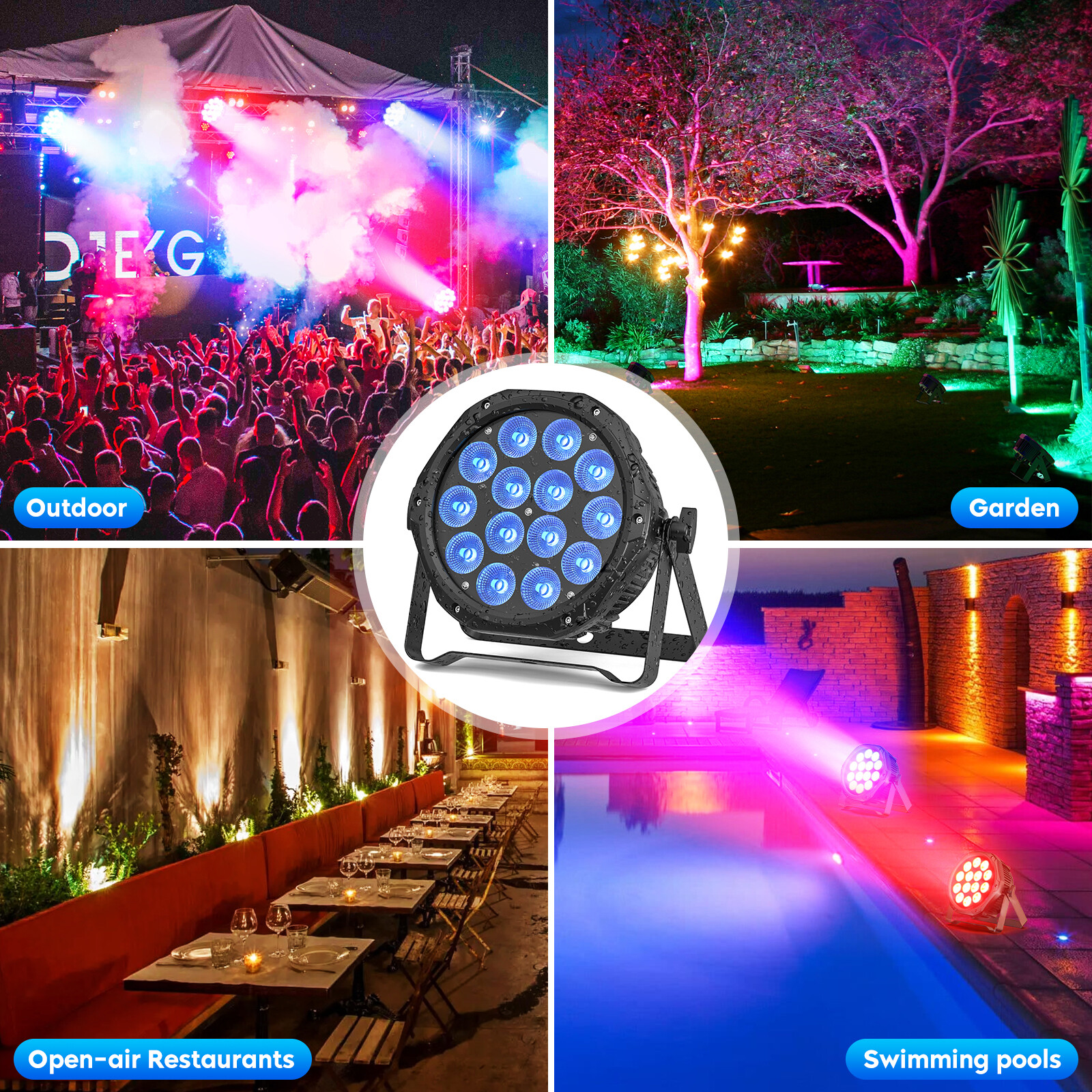8PCS Outdoor Waterproof 210W RGBW LED Par Light DMX Stage DJ Wedding wash Lights