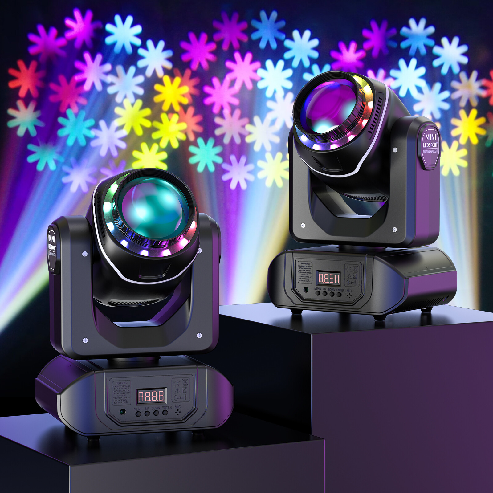 150W LED Moving Head Lights 18Prism RGBW Gobo Beam Stage Spot Light DJ Party DMX