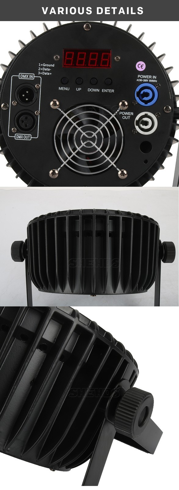 SHEHDS 18x18W LED Aluminum Alloy RGBWA+UV Flat Par Light For Party Show Disco