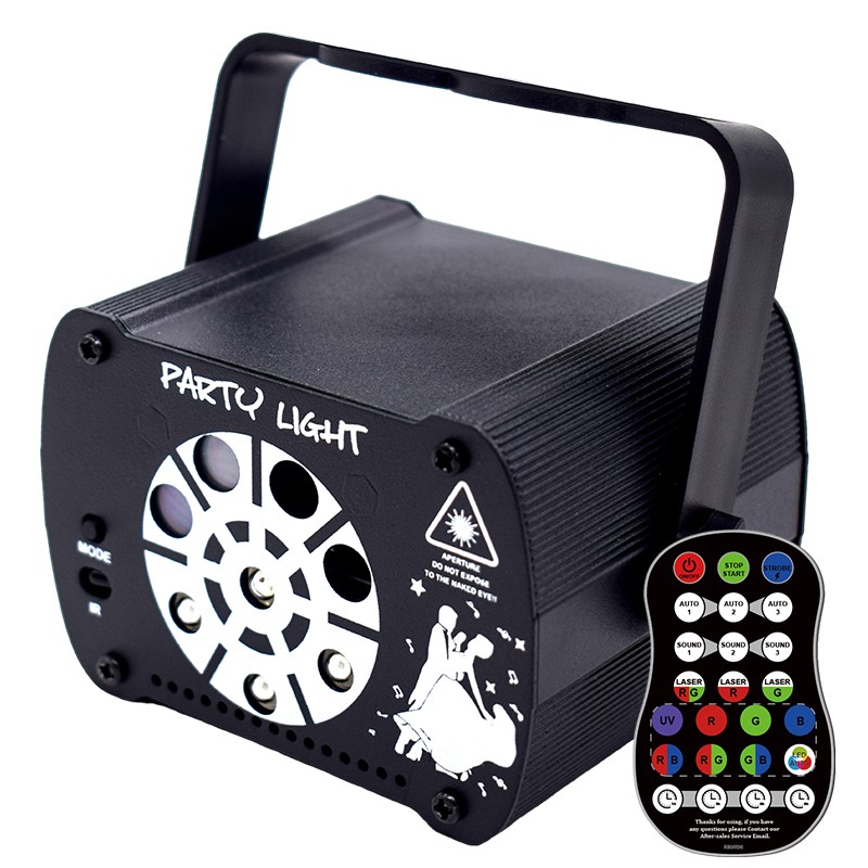 UV effect Stage Light LED 8 Hole Laser Projector RGB DJ Disco KTV Voice control